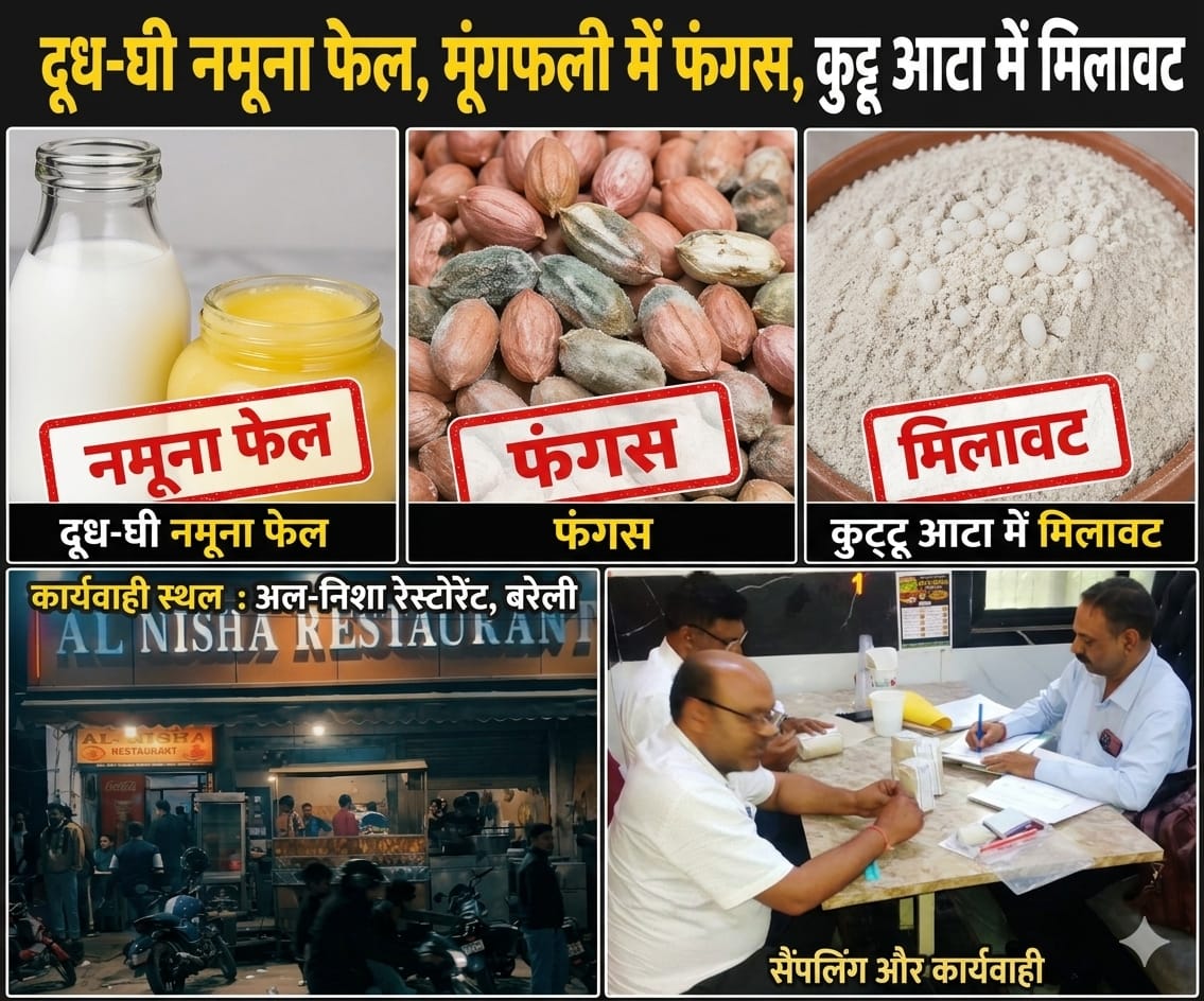 दूध-घी नमूना फेल, मूंगफली में फंगस, कुट्टू आटा में मिलावट-बीएल एग्रो कच्ची घानी सरसों तेल जांच में विशुद्ध मिला